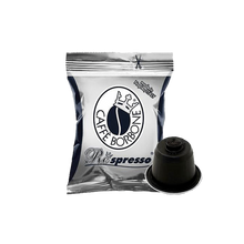 Carica l'immagine nel visualizzatore di Gallery, Capsule compatibili Caffè Borbone Miscela Nera, con il 100% di chicchi Robusta tostati per un espresso italiano intenso, compatibili con Nespresso®