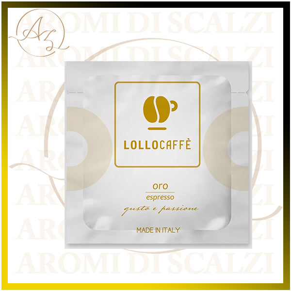 Capsule compatibili Lollo Caffè Miscela Oro 100, con crema delicata e aroma intenso, compatibili con ESE