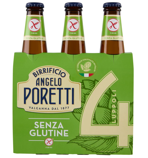 Birra Poretti 4 Luppoli S/Glutine 3x33cl