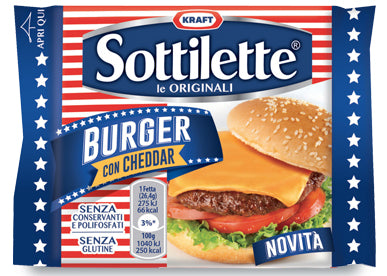 Form.Sottilette Burger C/Cheddar 185gr
