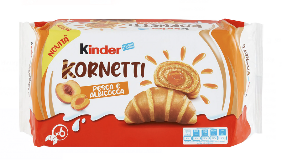 Kinder kornetti alb-pesca 252gr
