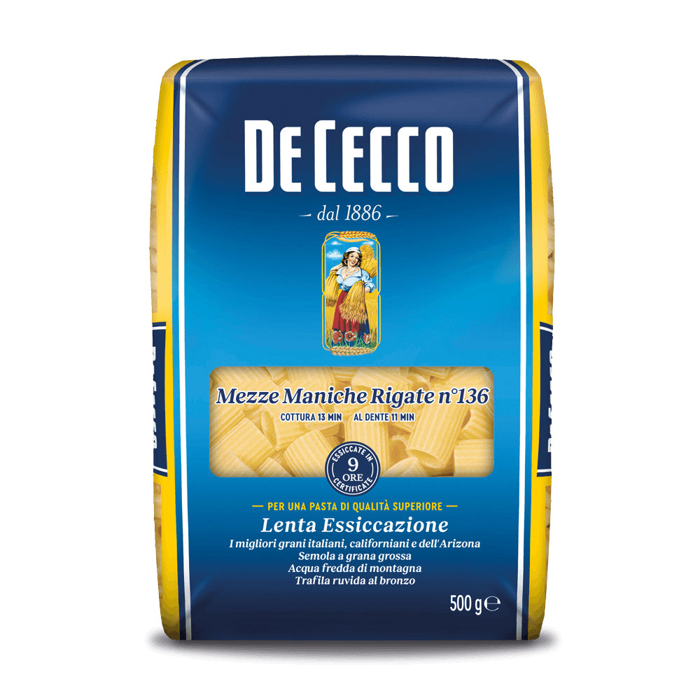 De Cecco 136 Mezze Maniche Rig. 500g