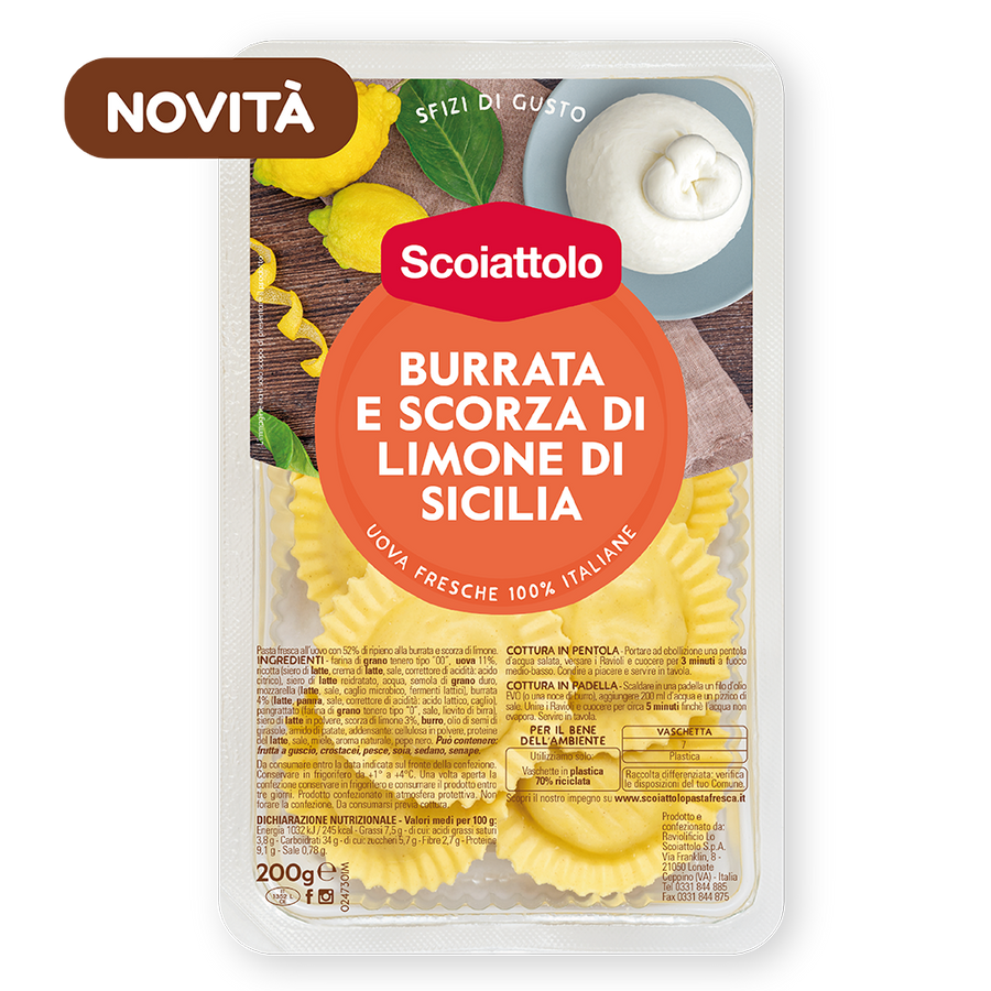 Scoiattolo Tortelloni Burrata/Limone 200gr