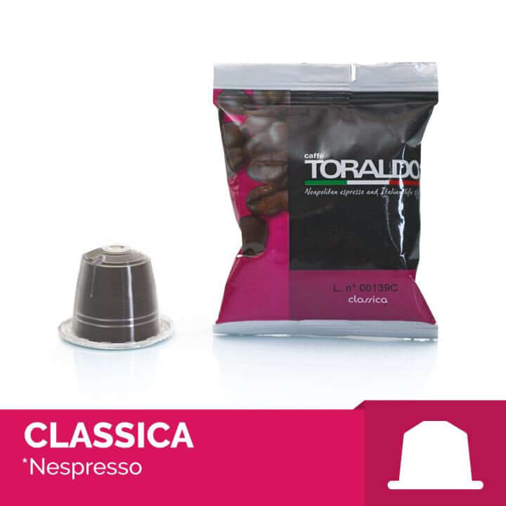 Capsule compatibili Caffè Toraldo Miscela Cremosa, per un espresso forte e aromatico, compatibili con Nespresso